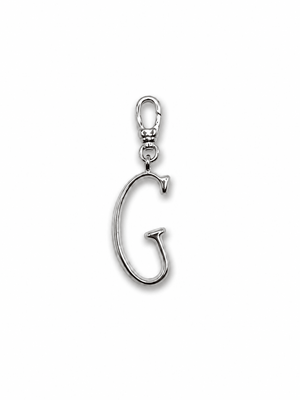 Silver Plaza "G" Initial Charm