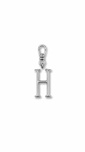 Silver Plaza "H" Initial Charm