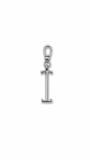 Silver Plaza "I" Initial Charm