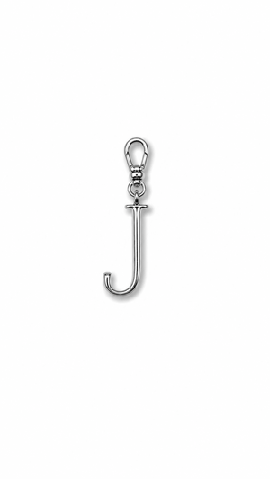 Silver Plaza "J" Initial Charm