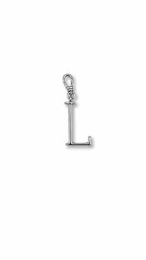 Silver Plaza "L" Initial Charm