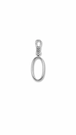 Silver Plaza "O" Initial Charm