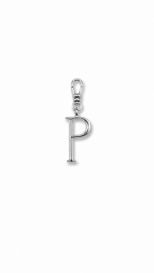 Silver Plaza "P" Initial Charm