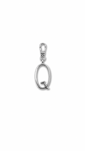 Silver Plaza "Q" Initial Charm
