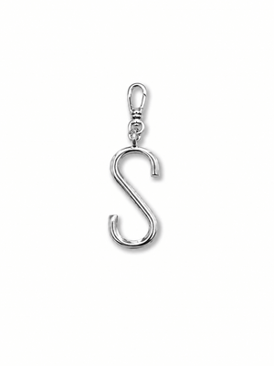 Silver Plaza "S" Initial Charm