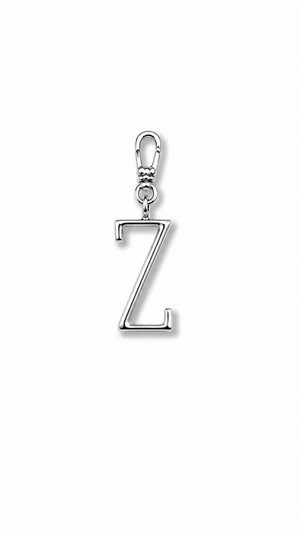 Silver Plaza "Z" Initial Charm
