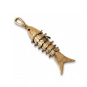 Vintage 1970's 14k Gold Plated Articulated Lucky Fish Charm