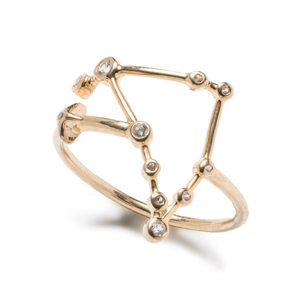 Zodiacs 14k & Diamond Capricorn + Earth Ring