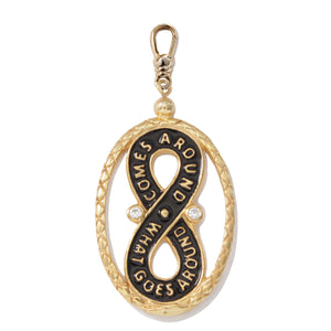 Frost Fine White Sapphire Ouroboros Medallion Charm