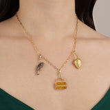 Frost Fine Citrine Abundance Spinner Charm