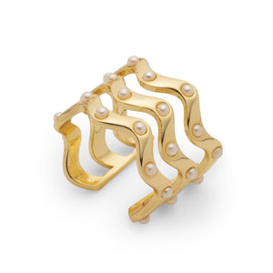 Pearl Waves Ring  — Adjustable Size