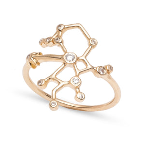 Zodiacs 14k & Diamond Sagittarius + Fire Ring