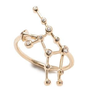 Zodiacs 14k & Diamond Virgo + Earth Ring