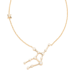 Zodiacs 14k & Diamond Virgo + Earth Necklace