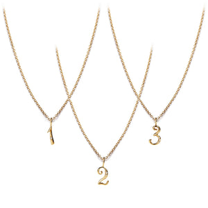 Code Number Diamond Necklace 14K Gold