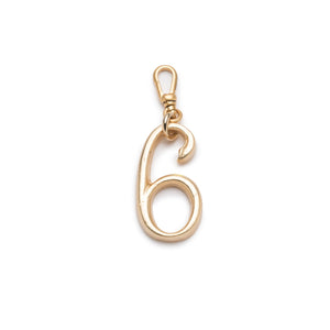 Plaza Number Charm #6 Small