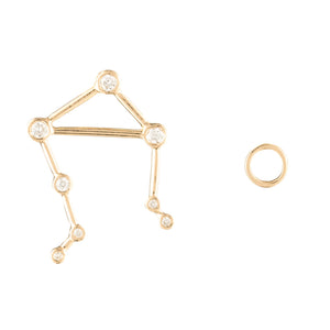 Zodiacs 14K & Diamond Libra + Air Stud Set