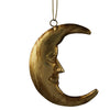 Moon Face Ornament, Antique Gold