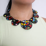 Colorful Cool Confetti Discs Vintage French Necklace