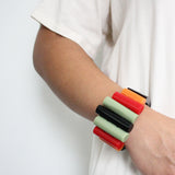 Fifties Colors Cool Bakelite Tube Stretch Bracelet