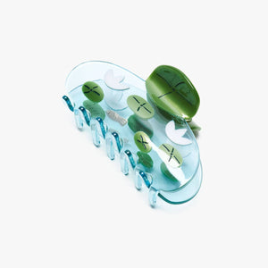 Nimue Pond with Lotus Flowers and Fish Acetate Hair Claw