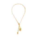 18K Gold-Plated Crystal Oval Locket Charm
