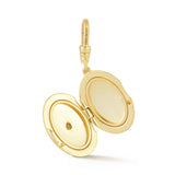 18K Gold-Plated Crystal Oval Locket Charm