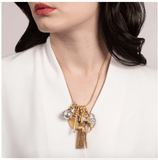 18k Gold-Plated Plaza Bond Chain & Nina Crystal Heart Short Necklace Set