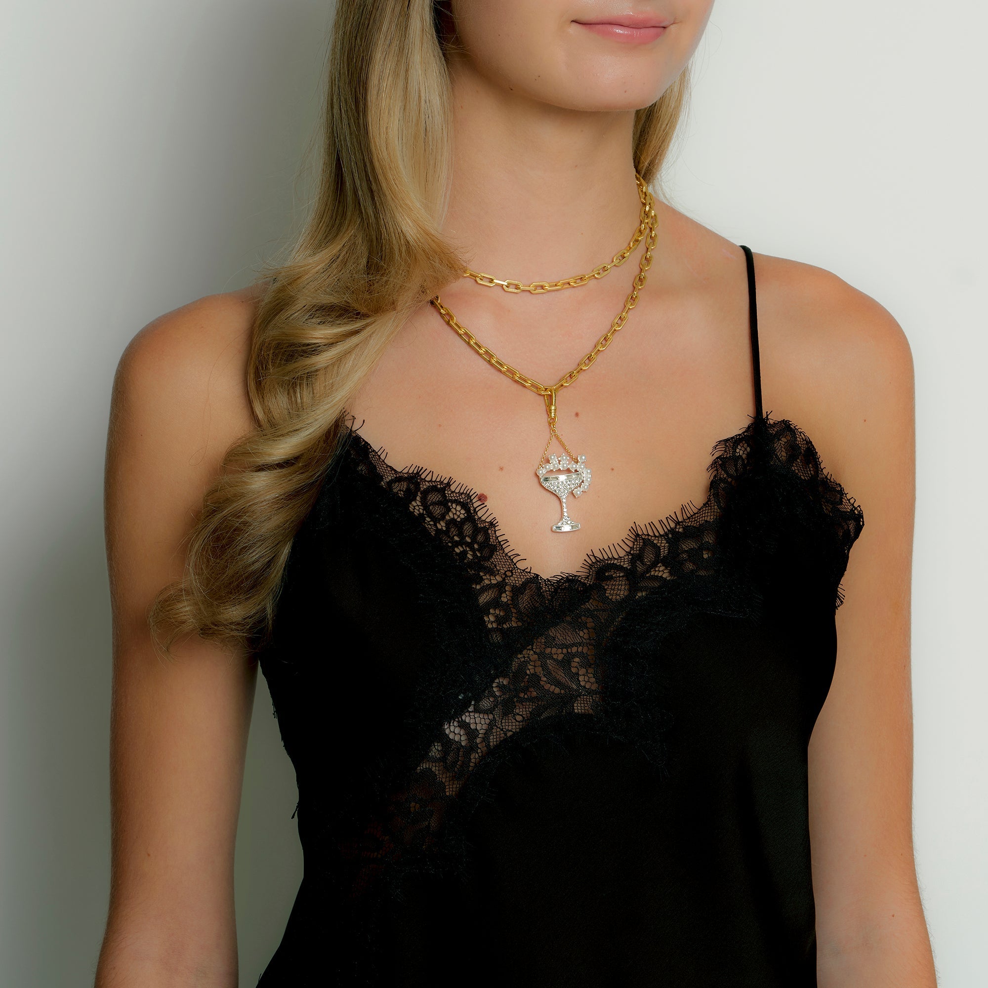18K Gold-Plated Plaza Edge Chain Long Necklace - Lulu Frost