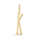 18K Gold-Plated Plaza Large Letter K Charm