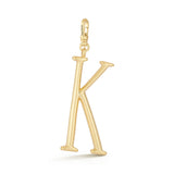 18K Gold-Plated Plaza Large Letter K Charm