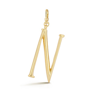18K Gold-Plated Plaza Large Letter N Charm