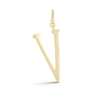 18K Gold-Plated Plaza Large Letter V Charm