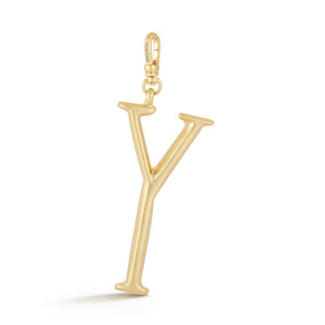 18K Gold-Plated Plaza Large Letter Y Charm