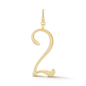18K Gold-Plated Plaza Large Number 2 Charm