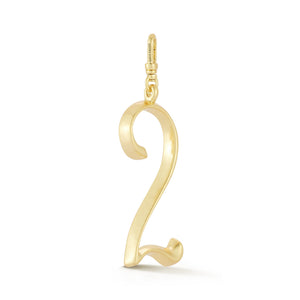 18K Gold-Plated Plaza Large Number 2 Charm