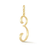 18K Gold-Plated Plaza Large Number 3 Charm