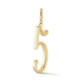 18K Gold-Plated Plaza Large Number 5 Charm
