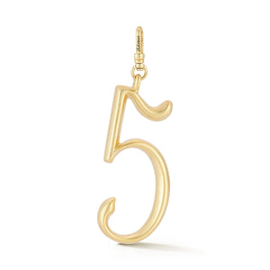 18K Gold-Plated Plaza Large Number 5 Charm
