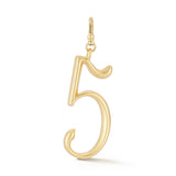 18K Gold-Plated Plaza Large Number 5 Charm