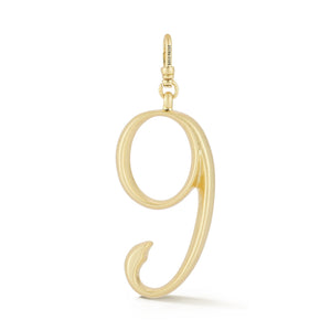 18K Gold-Plated Plaza Large Number 9 Charm