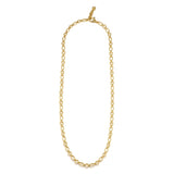 18K Gold-Plated Plaza Oval Round Chain Long Necklace