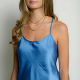 18K Gold-Plated Plaza Oval Round Chain Long Necklace
