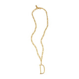 18K Gold-Plated Plaza Oval Round Chain Long Necklace