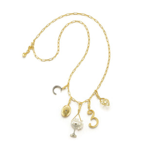 18K Gold-Plated Plaza Rectangle Chain Long Necklace