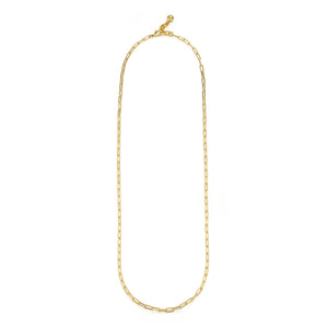 18K Gold-Plated Plaza Rectangle Chain Long Necklace