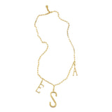 18K Gold-Plated Plaza Rectangle Chain Long Necklace