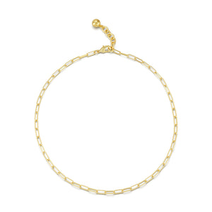 18K Gold-Plated Plaza Rectangle Chain Short Necklace