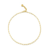 18K Gold-Plated Plaza Rectangle Chain Short Necklace