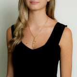 18K Gold-Plated Plaza Rectangle Chain Short Necklace